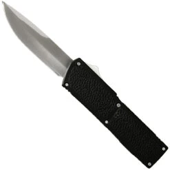 Steel Shadow Automatic Functional Black Textured Out The Front Drop Point OTF Knife W/ Belt Clip