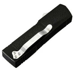 Steel Shadow Automatic Functional Black Textured Out The Front Drop Point OTF Knife W/ Belt Clip -Knife Sales Store 7632BK 05 02947.1693403368