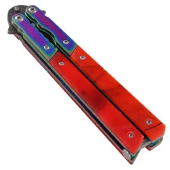 Heavy Duty Whiskey Outlaw Balisong Damascus Knife -Knife Sales Store 8BC550PKRB D1 29131.1665284743