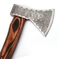 Snake Skull Warrior Bushcraft Axe Wood Burnt Handle -Knife Sales Store AX2263 60405.1597092272