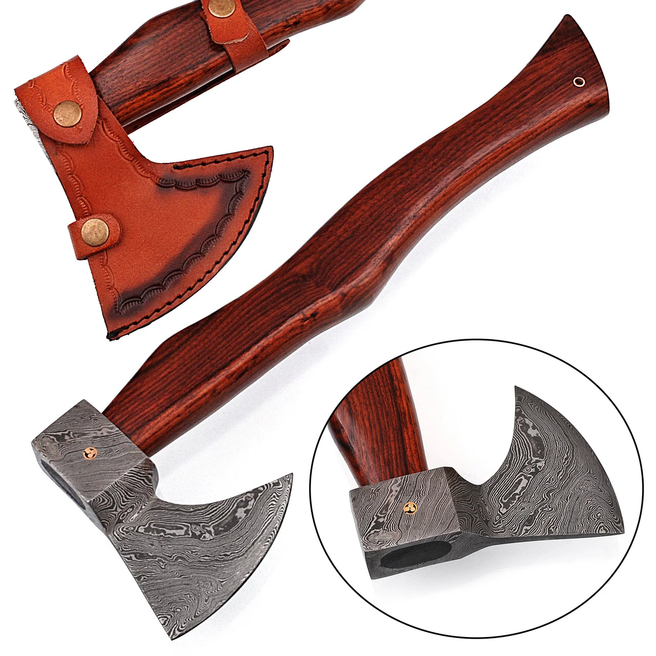 Hook Claw Damascus Steel Functional Outdoor Axe 3 Hook Claw Damascus Steel Functional Outdoor Axe