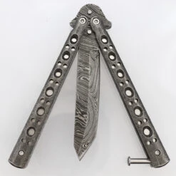 Steel Coal Strike Butterfly Knife | Damascus Steel Tanto Point Blade -Knife Sales Store BF2138 D2 02 58939.1691079621
