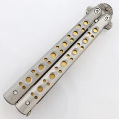 Gold Panning Clip Point Balisong Butterfly Knife Flipper | Damascus Steel Blade | Tanto Point -Knife Sales Store BF2489 D2 03 47119.1691079983