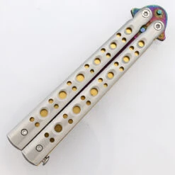 Copy Of Gold Panning Clip Point Balisong Butterfly Knife Flipper | Titanium Damascus Steel Blade | Drop Point -Knife Sales Store BF2489 D3 03 71652.1691080191
