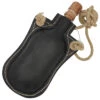 Adam’s Ale Functional 48 Oz. Genuine Black Leather Drinking Canteen Bottle W/ Rope Strap & Wooden Stopper -Knife Sales Store BOL3019BK 01 30607.1693256521