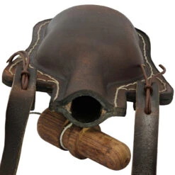 Ranch Hand 48 Oz. Handmade Brown Genuine Leather Bottle Canteen W/ Wooden Stopper & Leather Shoulder Strap -Knife Sales Store BOL3019LBR 03 24368.1693256577