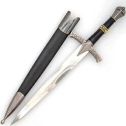 Chill Approaching Medieval Dagger Historical Reenactment Knightly Cosplay Costume Knife W/ Hard Scabbard