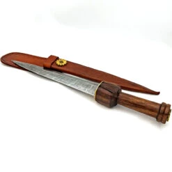 Divine Judgement Ornate Damascus Steel Ceremonial Dagger | Leather Sheath Included -Knife Sales Store DGD2945 03285.1661454091