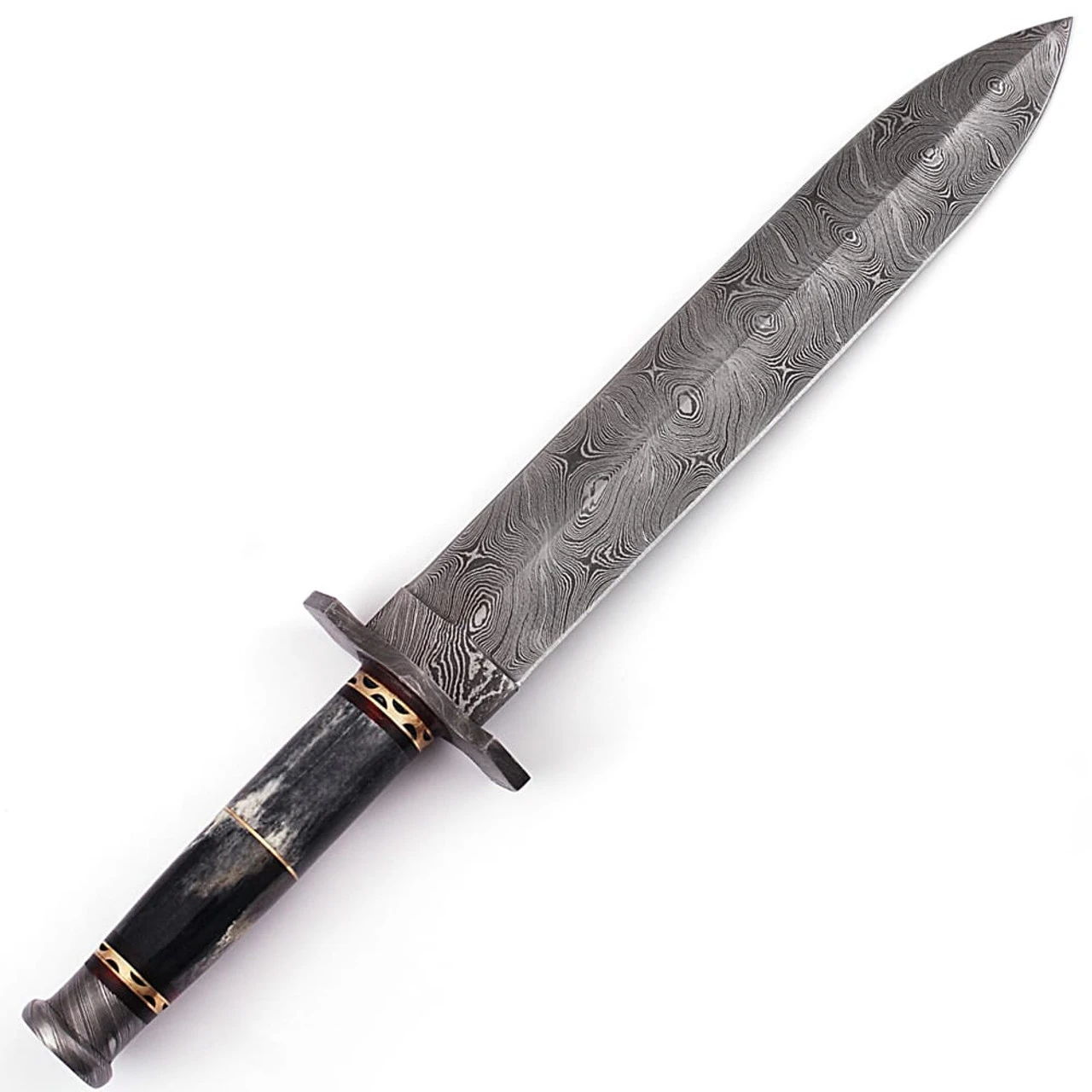 Legion Of The Damned Damascus Steel Dagger With Leather Sheath 6 Legion Of The Damned Damascus Steel Dagger With Leather Sheath - Image 4