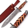 Arabian Nights Damascus Steel Dagger With Leather Sheath -Knife Sales Store DHK2248 00755.1582369893