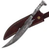 Damascus Steel Collectable Railroad Spike Knife | Locomotive Spike Knife With Leather Sheath -Knife Sales Store DHK3012 58024.1669133794