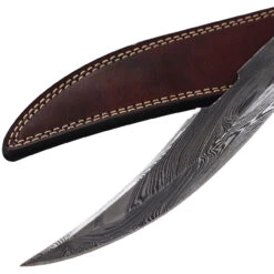 Damascus Steel Collectable Railroad Spike Knife | Locomotive Spike Knife With Leather Sheath -Knife Sales Store DHK3012 91530.1669133794