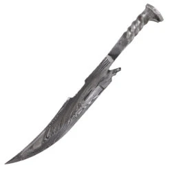 Damascus Steel Collectable Railroad Spike Knife | Locomotive Spike Knife With Leather Sheath -Knife Sales Store DHK3012 21246.1669133794