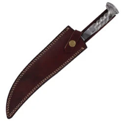 Damascus Steel Collectable Railroad Spike Knife | Locomotive Spike Knife With Leather Sheath -Knife Sales Store DHK3012 78733.1669133794