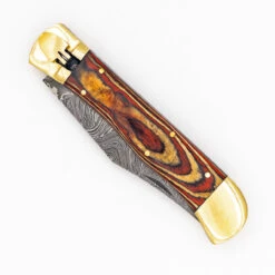 Burning Woodland Automatic Large Damascus XL Lever Lock Clip Point Switchblade Knife -Knife Sales Store DLL2918 54999.1657742147