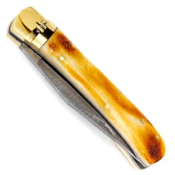 Ashen Reflex Clip Point Automatic Damascus Lever Lock Knife -Knife Sales Store DLV2759 91192.1665156582