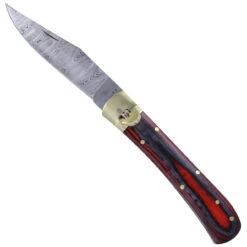 Ember In Veins Damascus Clip Point Automatic Switchblade Lever Lock Knife -Knife Sales Store DLV2892 10115.1651785170
