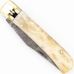 Veil Aflame Lever Lock Damascus Clip Point Switchblade -Knife Sales Store DLV2897 03453.1653485149