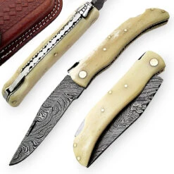 Damascus Steel Desert Caravan French Laguiole Knife -Knife Sales Store DM2027BON 51303.1564503908