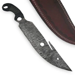 Sumatran Tiger Full Tang Damascus Steel Gut Hook Machete Hunting Knife -Knife Sales Store DM2075 20247.1603217574