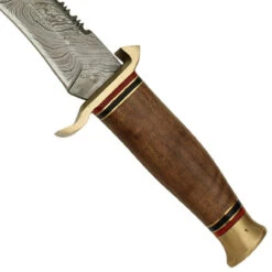 Buffalothorn Damascus Hunting Knife With Sienna Sheath -Knife Sales Store DM60 84102.1564502236