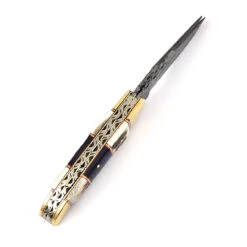 Double Blade Guild Stag Damascus Steel Pocket Knife | Buffalo Horn Insert | -Knife Sales Store DM88BF 75367.1642793814