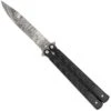 Black Butterfly Balisong Knife With Hard ABS Sheath | Drop Point Blade | Damascus Steel -Knife Sales Store GBS47 D1 48100.1691421168