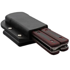 Micarta Simple Butterfly Red & Black Knife W/ ABS Belt Holster | Damascus Steel Blade | Drop Point -Knife Sales Store GBS49 D1 05 59555.1691424367