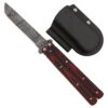 Micarta Simple Butterfly Red & Black Knife W/ ABS Belt Holster | Damascus Steel Blade | Tanto Point 2 Micarta Simple Butterfly Red & Black Knife W/ ABS Belt Holster | Damascus Steel Blade | Tanto Point -Knife Sales Store GBS49 D2 03 31522.1691424608