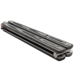 Micarta Simple Butterfly Black Knife | Titanium Damascus Steel Blade | Drop Point -Knife Sales Store GBS50 D3 02 58464.1691434198