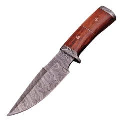 Oracle Woodsman Damascus Steel Hunting Knife Wooden Handle Sheath Included -Knife Sales Store HKD2269 32694.1595347991