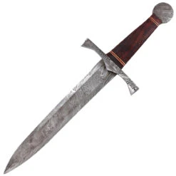 Damascus Steel Arming Dagger | Blended Steel Full Tang Short Sword With Leather Sheath -Knife Sales Store HKD3027 94876.1669066374