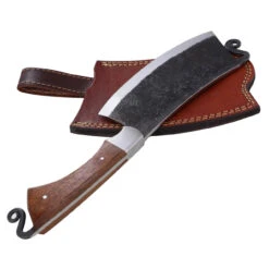 Compliments To The Chef Kitchen Cleaver | Full Tang Indoor/Outdoor Cooking Camping Functional Hand Forged Carbon Steel Blade -Knife Sales Store HKP3006 87651.1675805552