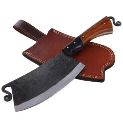 Compliments To The Chef Kitchen Cleaver | Full Tang Indoor/Outdoor Cooking Camping Functional Hand Forged Carbon Steel Blade -Knife Sales Store HKP3007 12868.1675805552