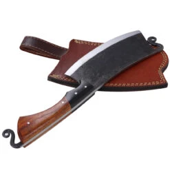 Compliments To The Chef Kitchen Cleaver | Full Tang Indoor/Outdoor Cooking Camping Functional Hand Forged Carbon Steel Blade -Knife Sales Store HKP3007 11704.1675805552