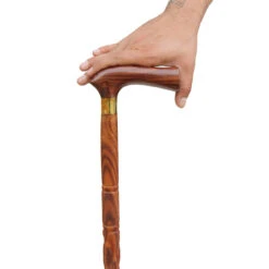 Geometric Sheesham Wooden Walking Cane