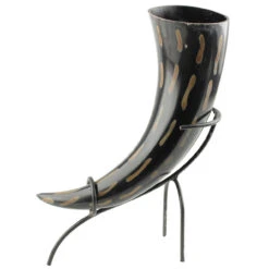 Fire Burned Medieval Drinking Horn With Metal Stand 8 Fire Burned Medieval Drinking Horn With Metal Stand -Knife Sales Store IN4212IS 89709.1564501762