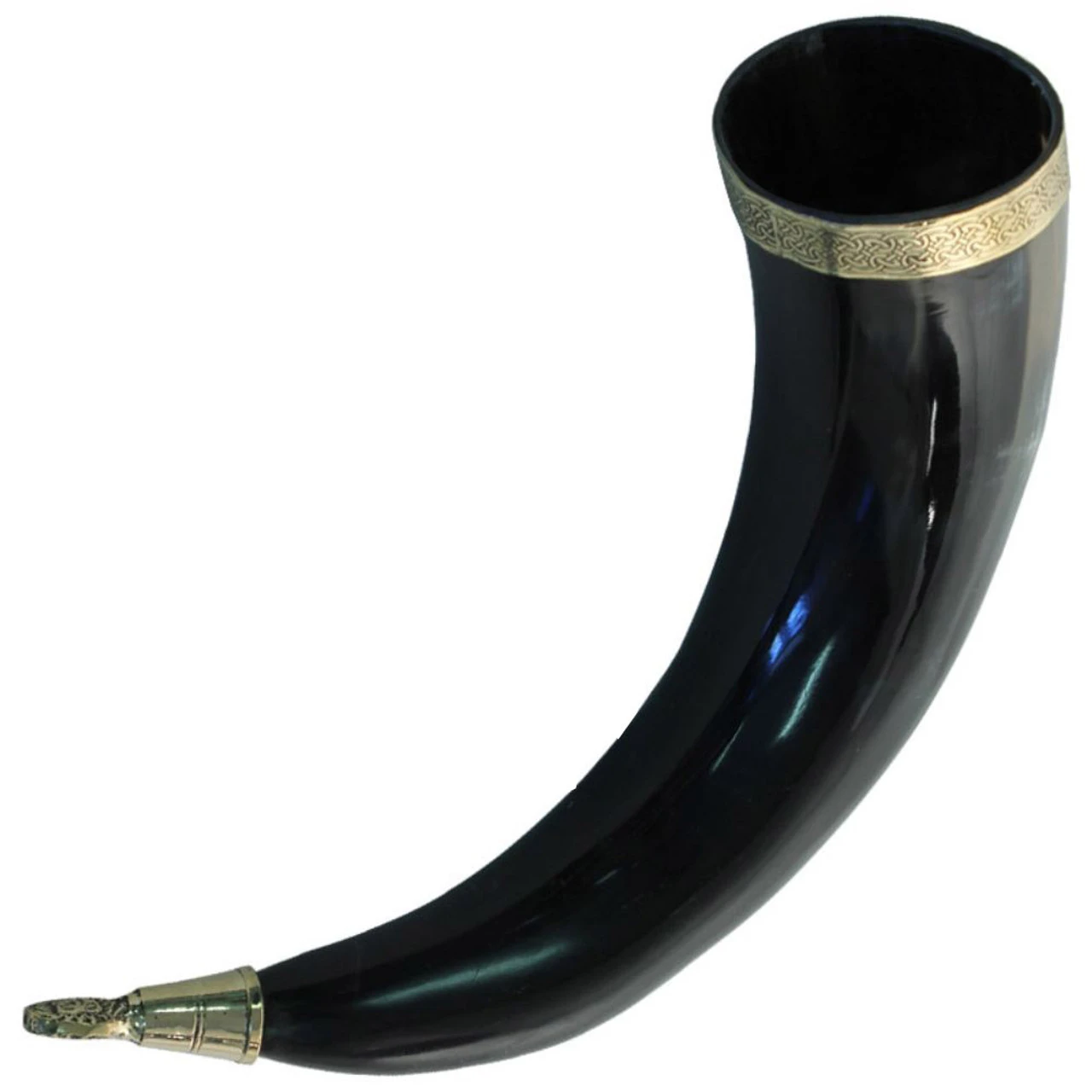 Brass Adorned Medieval Drinking Horn 3 Brass Adorned Medieval Drinking Horn