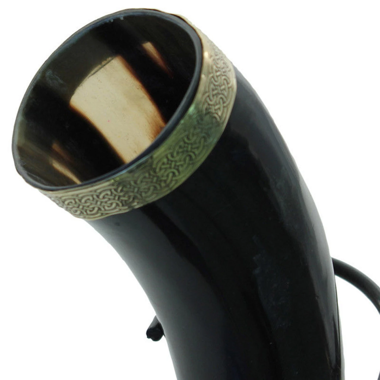 Brass Adorned Medieval Drinking Horn 4 Brass Adorned Medieval Drinking Horn - Image 2