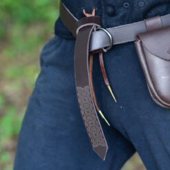 Handmade Leather Farmers Weave Viking Belt Brown -Knife Sales Store IN60759 71452.1598021410