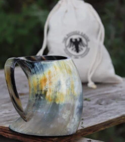 The Hooded Raven ™ Distressed Raider XXL Viking Drinking Horn Tankard Mug [2XL] -Knife Sales Store IN60816XXL 73820.1602690745