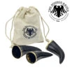 The Hooded Raven ™ 3-Piece Drinking Horn Shot Set Canvas Bag Carrier Included -Knife Sales Store IN60831 64705.1598038026