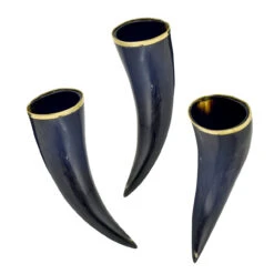 The Hooded Raven ™ 3-Piece Drinking Horn Shot Set Canvas Bag Carrier Included -Knife Sales Store IN60831 05501.1598037483