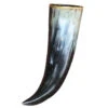 The Hooded Raven ™ Large Pure Brass Rim Drinking Horn Canvas Pouch Included -Knife Sales Store IN60841 48108.1600184417