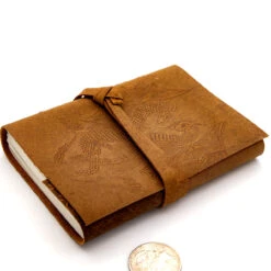 Old-fashioned Cursive Embossed Leather-Bound Journal Choice Of Design -Knife Sales Store IN60934 59064.1674141775