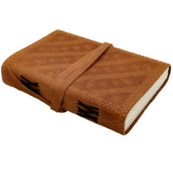 Moon Drunk Wolf & Moon Embossed Hand-Crafted Leather Notebook Sketchbook Diary Journal -Knife Sales Store IN60935 03 42177.1688734262