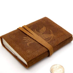 Old-fashioned Cursive Embossed Leather-Bound Journal Choice Of Design -Knife Sales Store IN60936 16252.1674141775