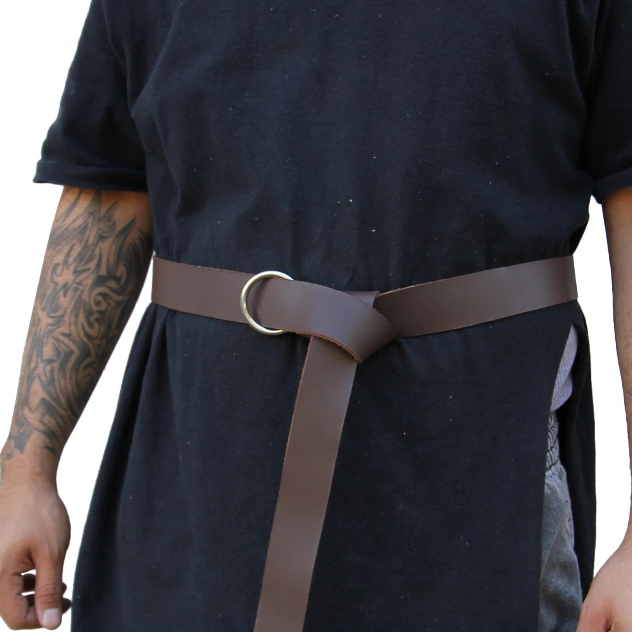 Simple Brown Medieval Leather Belt 4 Simple Brown Medieval Leather Belt - Image 2