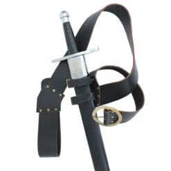 Leather Right Handed European Baldric Black Belt -Knife Sales Store IN6414BK 07815.1564502733