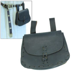 Medieval Black Leather Festival Pouch -Knife Sales Store IN6703BK 55286.1564502296